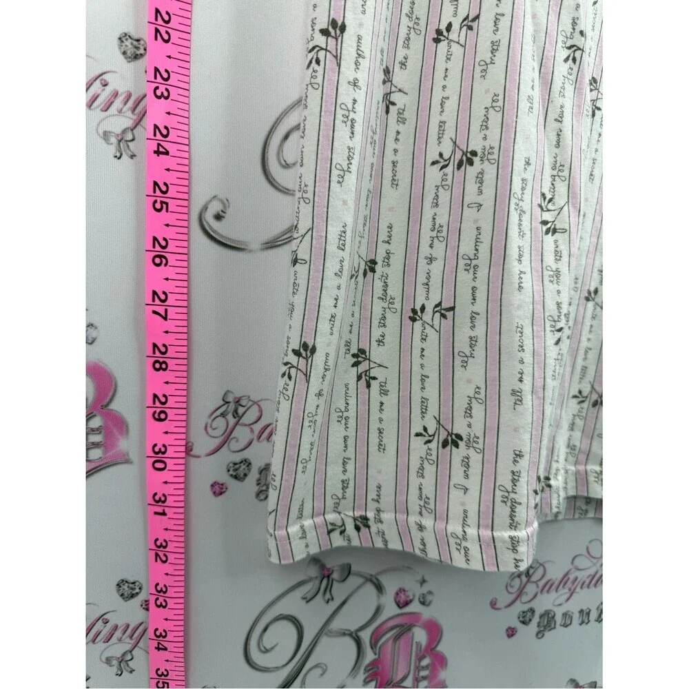 La Vie En Rose night gown dress flowers Cream and Pink Floral Stripe Nightshirt